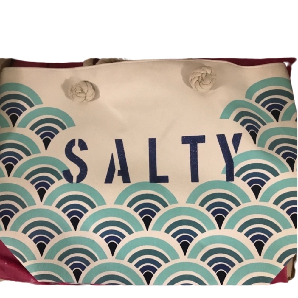 NWOT Large Canvas Beach Bag ‘Salty’